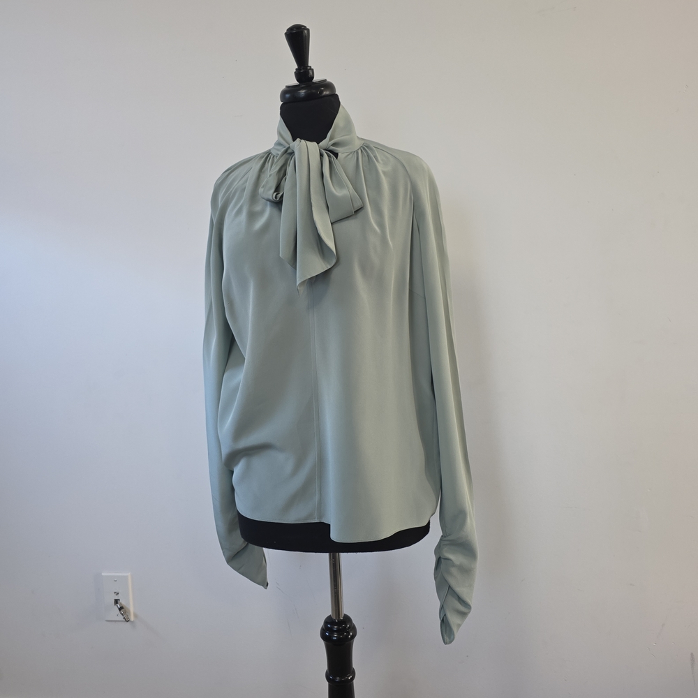 Elizabeth and James Light Green Blouse with Bow